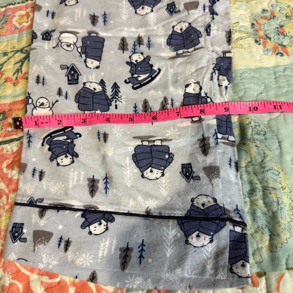 NWT La Vie en Rose Women's Pajama Set in Light Blue Animal Flannel size M - Picture 12 of 16